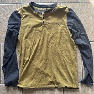 Hurley Men's Long Sleeve Shirt - Mustard and Charcoal